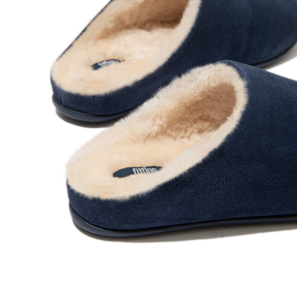 Fitflop Womens Slippers Navy - Chrissie Shearling - QP4253960